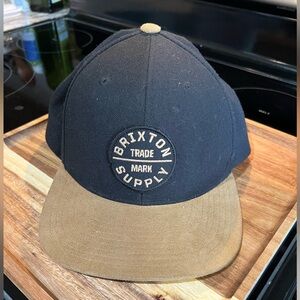 Brixton Black and Suede Brown Cap